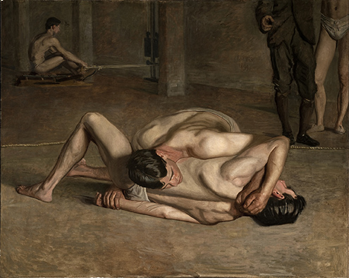 Painting of Wrestlers by Thomas Eakins